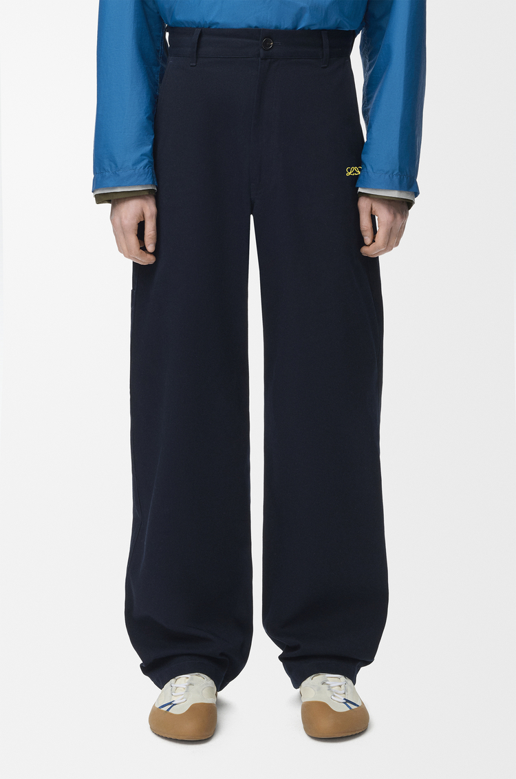 LOEWE Pantalón en algodón Azul Marino Oscuro